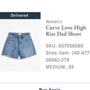 Abercrombie & Fitch High Waist Blue Shorts